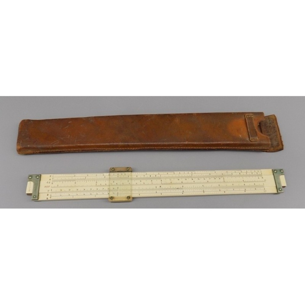Keuffel Esser Slide Rule 4088-3 Polyphase Duplex Linear Celluloid Mahogany Vtg
